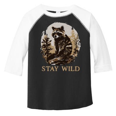 Stay Wild Cottagecore Aesthetic Raccoon Lover Vintage Racoon Toddler Fine Jersey T-Shirt