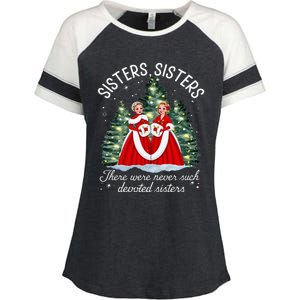 Sisters White Christmas Movie 1954 Xmas Snow Holiday Pajamas Enza Ladies Jersey Colorblock Tee