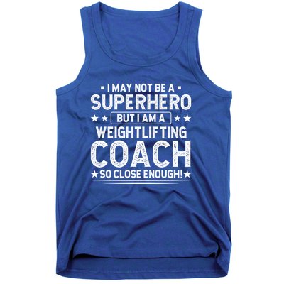 Superhero Weightlifting Coach Funny Weightlifting Coach Gift Tank Top