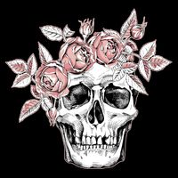 Skull With Crown Of Pink Roses Sustainable Bucket Hat
