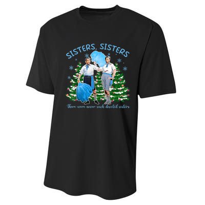 Sisters White Christmas Movie 1954 Xmas Snow Holiday Pajamas Performance Sprint T-Shirt