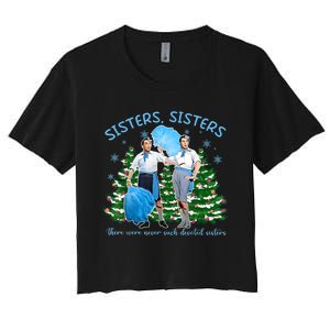 Sisters White Christmas Movie 1954 Xmas Snow Holiday Pajamas Women's Crop Top Tee