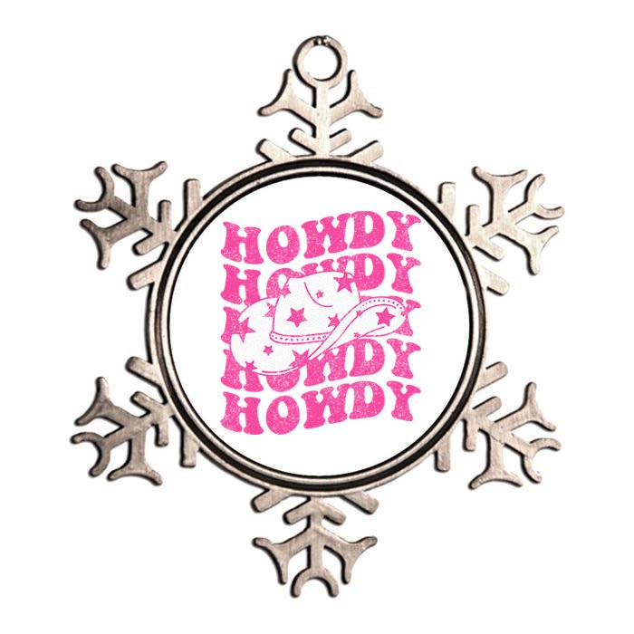 Southern Western Cowgirl Rodeo Pink Hat Metallic Star Ornament