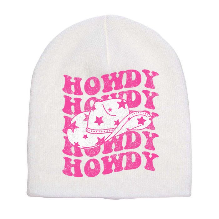 Southern Western Cowgirl Rodeo Pink Hat Short Acrylic Beanie