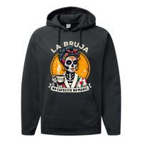 Skeleton Women Coffee La Bruja No Cafecito No Magic Performance Fleece Hoodie