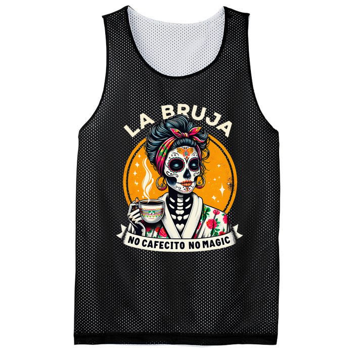 Skeleton Women Coffee La Bruja No Cafecito No Magic Mesh Reversible Basketball Jersey Tank