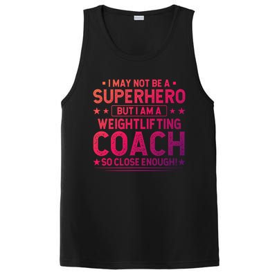 Superhero Weightlifting Coach Funny Weightlifting Coach Gift PosiCharge Competitor Tank