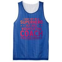 Superhero Weightlifting Coach Funny Weightlifting Coach Gift Mesh Reversible Basketball Jersey Tank