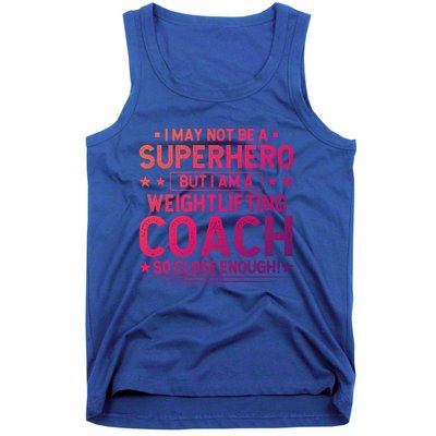 Superhero Weightlifting Coach Funny Weightlifting Coach Gift Tank Top