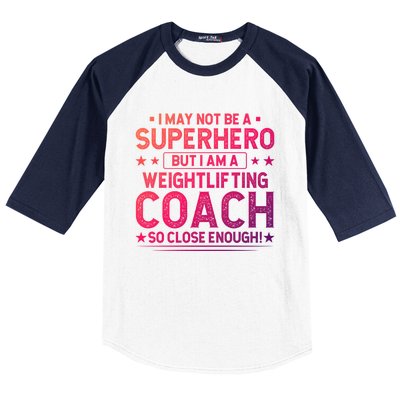 Superhero Weightlifting Coach Funny Weightlifting Coach Gift Baseball Sleeve Shirt