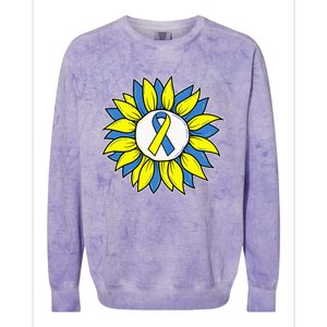 Sunflower World Down Syndrome Awareness Day T21 Colorblast Crewneck Sweatshirt