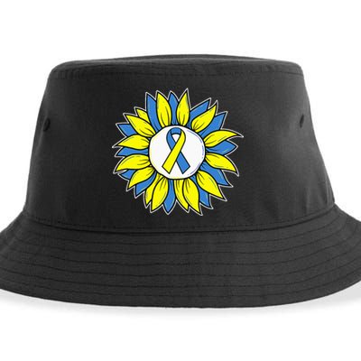 Sunflower World Down Syndrome Awareness Day T21 Sustainable Bucket Hat