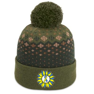 Sunflower World Down Syndrome Awareness Day T21 The Baniff Cuffed Pom Beanie