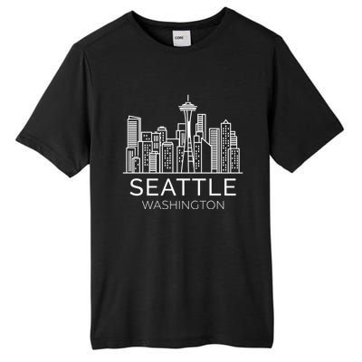 Seattle Washington Downtown Skyline Hoodie Souvenir Hoodie Tall Fusion ChromaSoft Performance T-Shirt