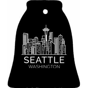 Seattle Washington Downtown Skyline Hoodie Souvenir Hoodie Ceramic Bell Ornament