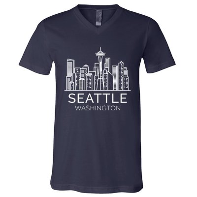 Seattle Washington Downtown Skyline Hoodie Souvenir Hoodie V-Neck T-Shirt