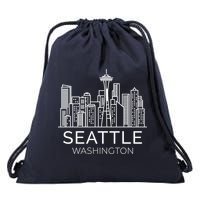 Seattle Washington Downtown Skyline Hoodie Souvenir Hoodie Drawstring Bag