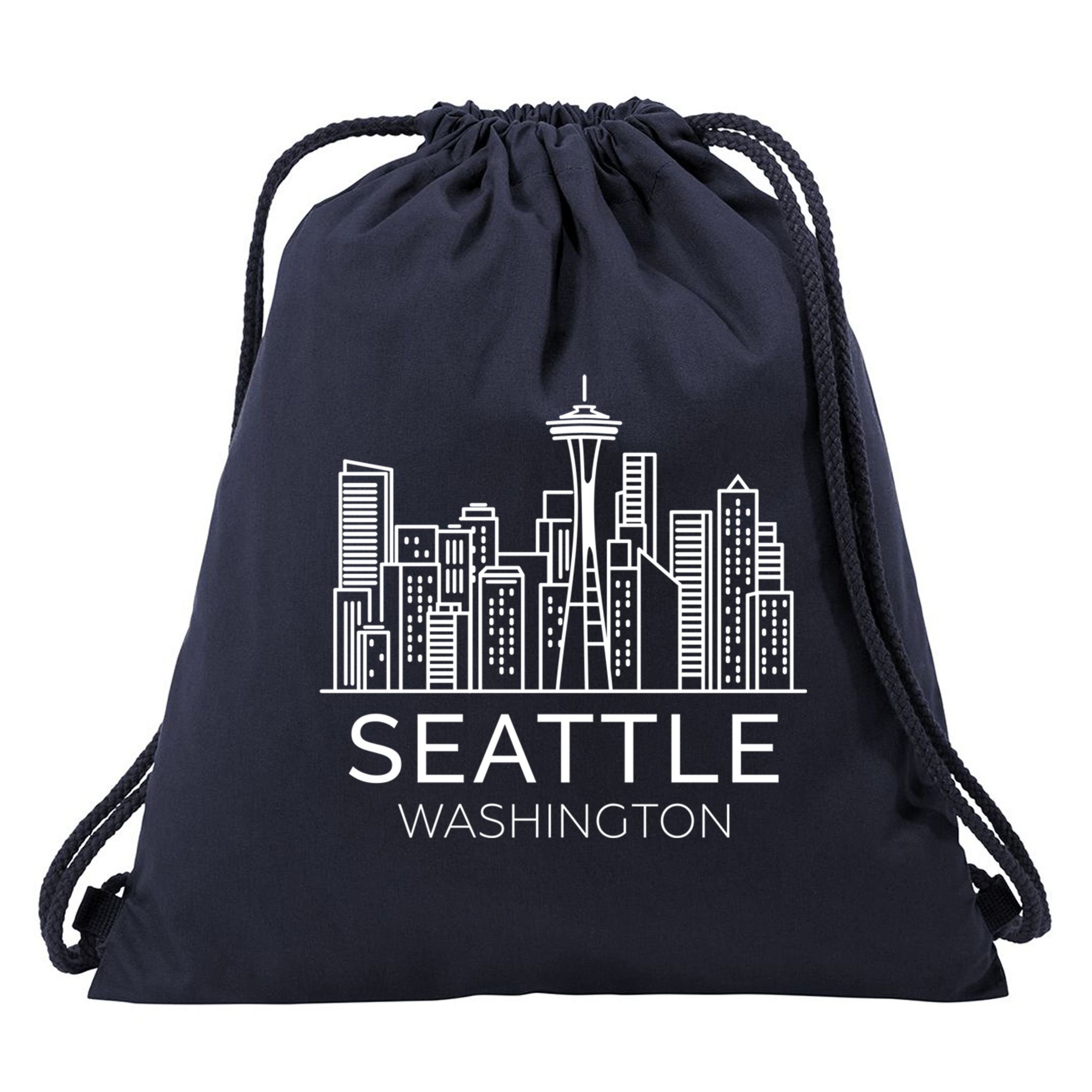 Seattle Washington Downtown Skyline Hoodie Souvenir Hoodie Drawstring Bag