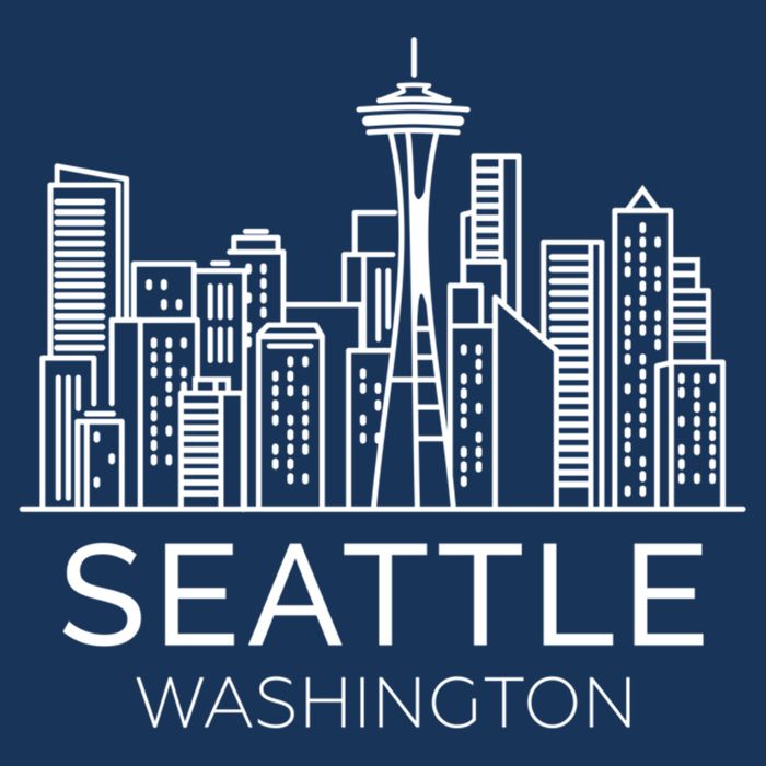 Seattle Washington Downtown Skyline Hoodie Souvenir Hoodie Drawstring Bag