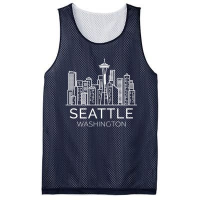 Seattle Washington Downtown Skyline Hoodie Souvenir Hoodie Mesh Reversible Basketball Jersey Tank