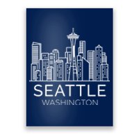 Seattle Washington Downtown Skyline Hoodie Souvenir Hoodie Poster