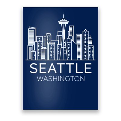 Seattle Washington Downtown Skyline Hoodie Souvenir Hoodie Poster