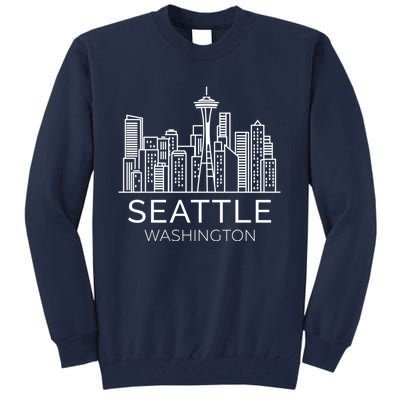 Seattle Washington Downtown Skyline Hoodie Souvenir Hoodie Tall Sweatshirt