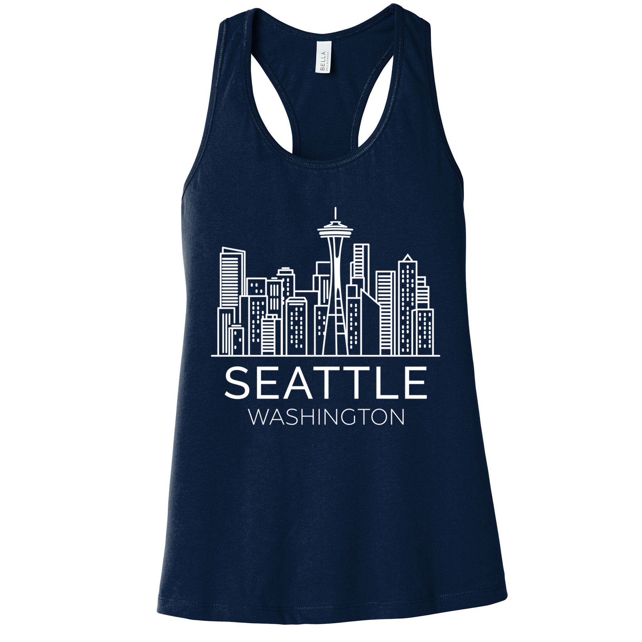 Seattle Washington Downtown Skyline Hoodie Souvenir Hoodie Womens Tank Top
