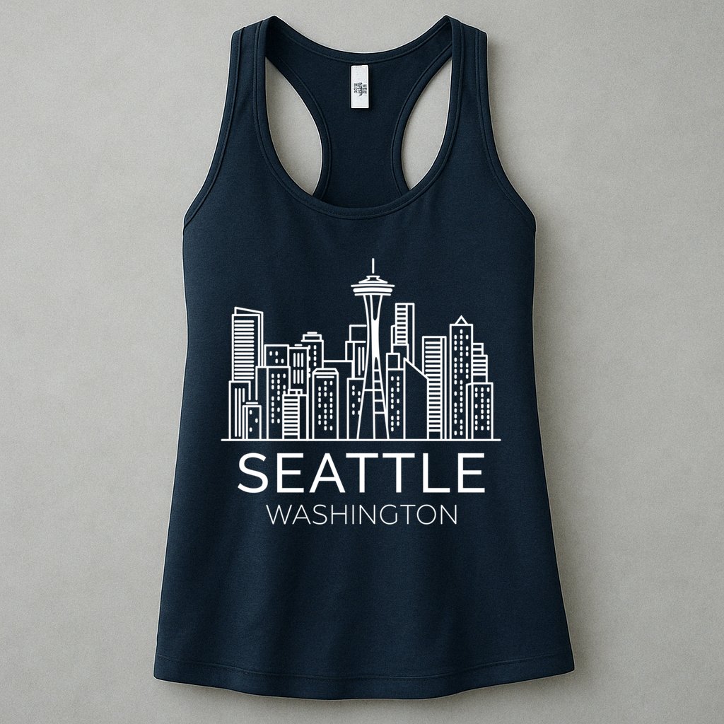 Seattle Washington Downtown Skyline Hoodie Souvenir Hoodie Womens Tank Top