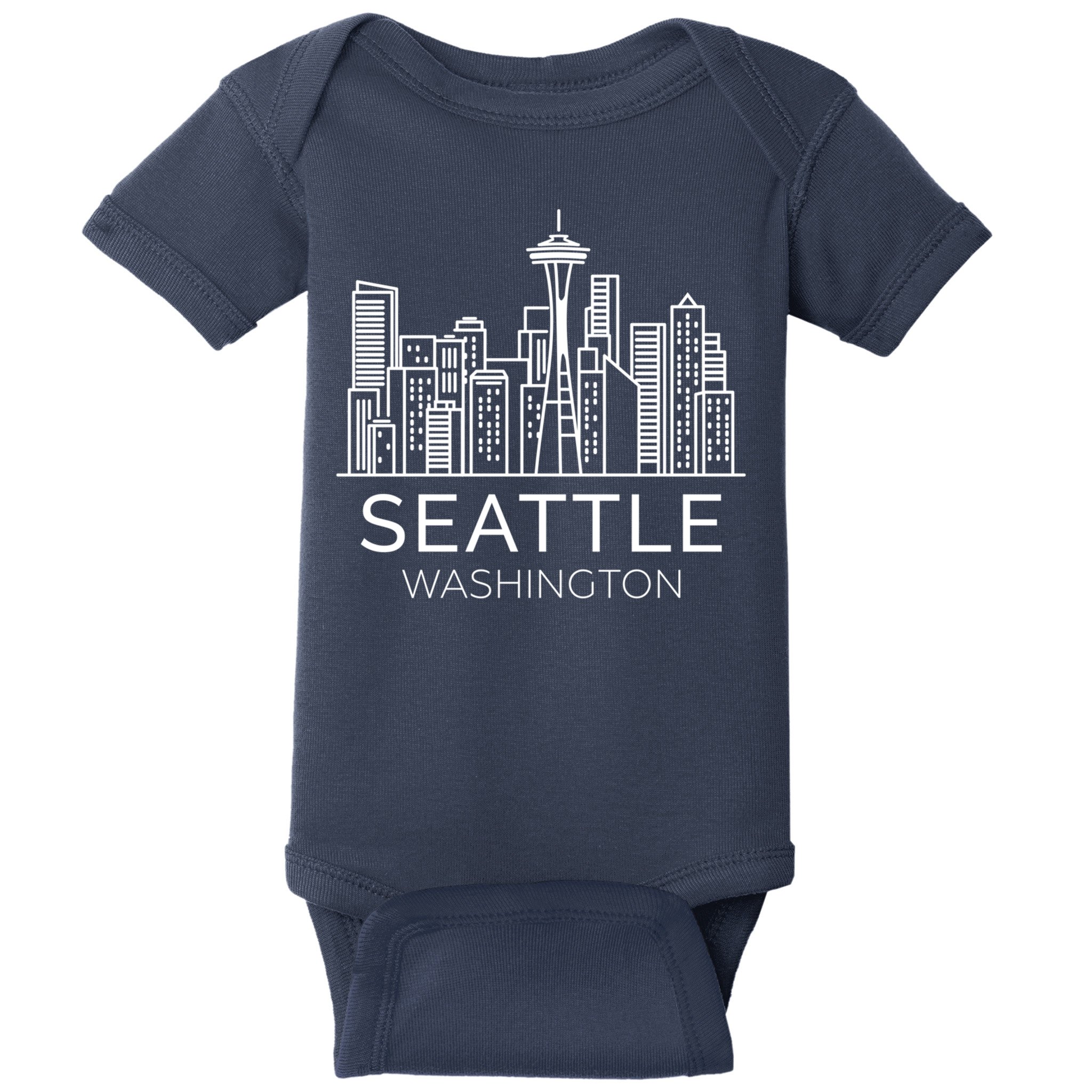 Seattle Washington Downtown Skyline Hoodie Souvenir Hoodie Baby Bodysuit