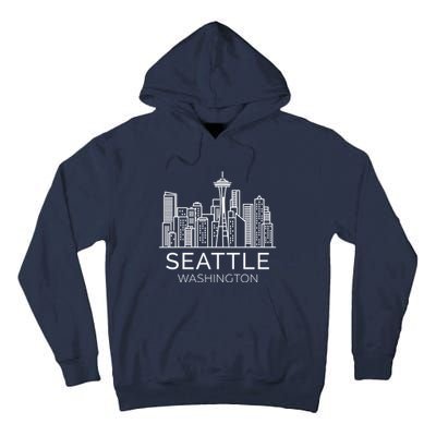 Seattle Washington Downtown Skyline Hoodie Souvenir Hoodie Tall Hoodie