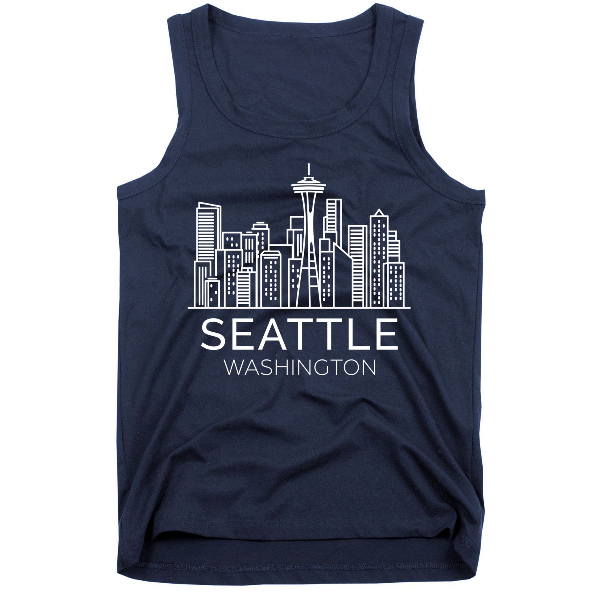 Seattle Washington Downtown Skyline Hoodie Souvenir Hoodie Tank Top