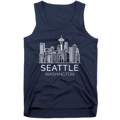 Seattle Washington Downtown Skyline Hoodie Souvenir Hoodie Tank Top