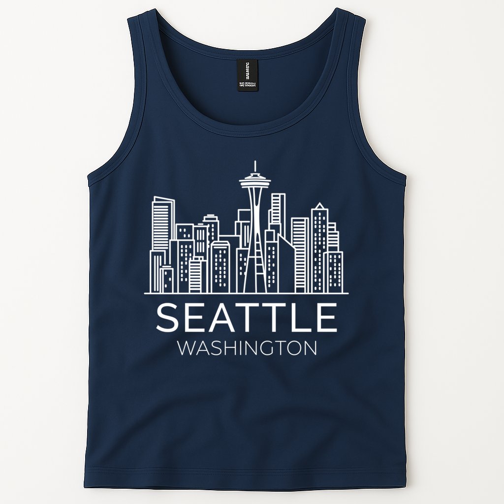 Seattle Washington Downtown Skyline Hoodie Souvenir Hoodie Tank Top