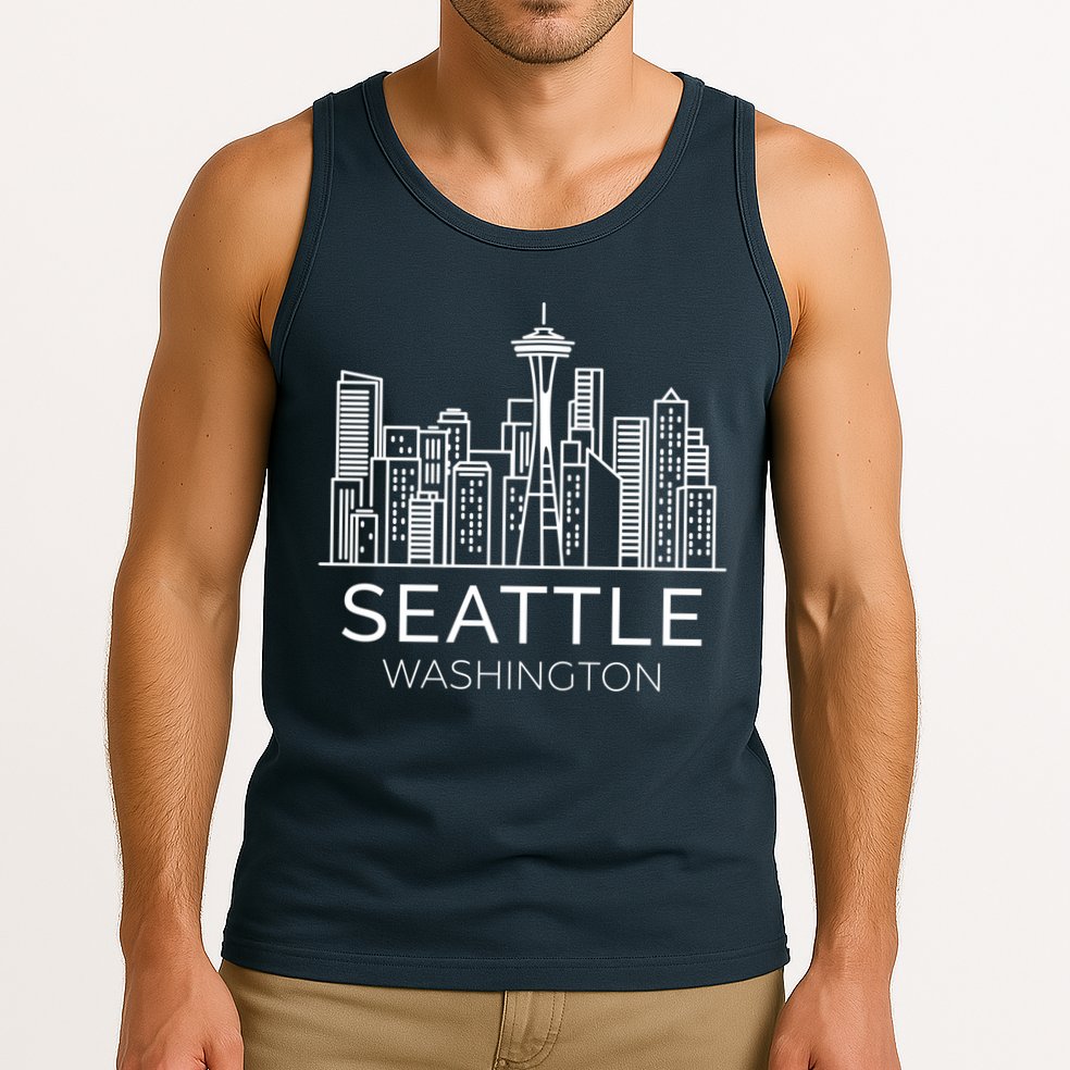 Seattle Washington Downtown Skyline Hoodie Souvenir Hoodie Tank Top
