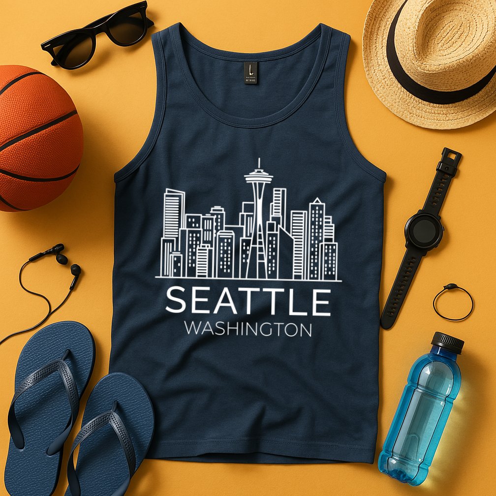Seattle Washington Downtown Skyline Hoodie Souvenir Hoodie Tank Top