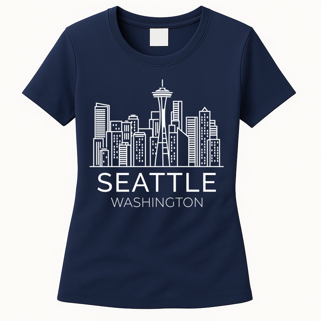 Seattle Washington Downtown Skyline Hoodie Souvenir Hoodie Womens T-Shirt