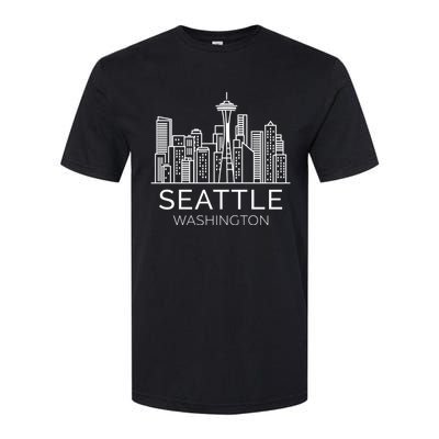 Seattle Washington Downtown Skyline Hoodie Souvenir Hoodie Softstyle CVC T-Shirt