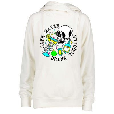 Save Water Drink Tequila Womens Funnel Neck Pullover Hood