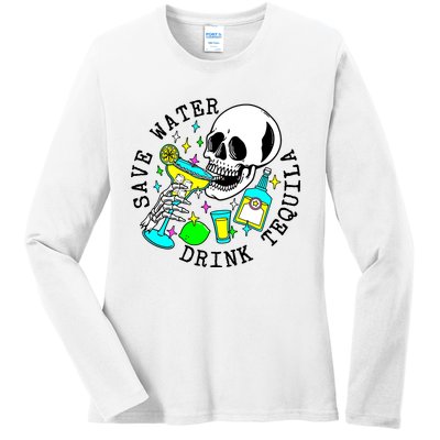 Save Water Drink Tequila Ladies Long Sleeve Shirt