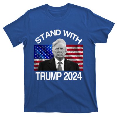 Stand With Donald Trump 2024 Vintage Usa Flag Cute Gift T-Shirt