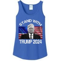 Stand With Donald Trump 2024 Vintage Usa Flag Cute Gift Ladies Essential Tank