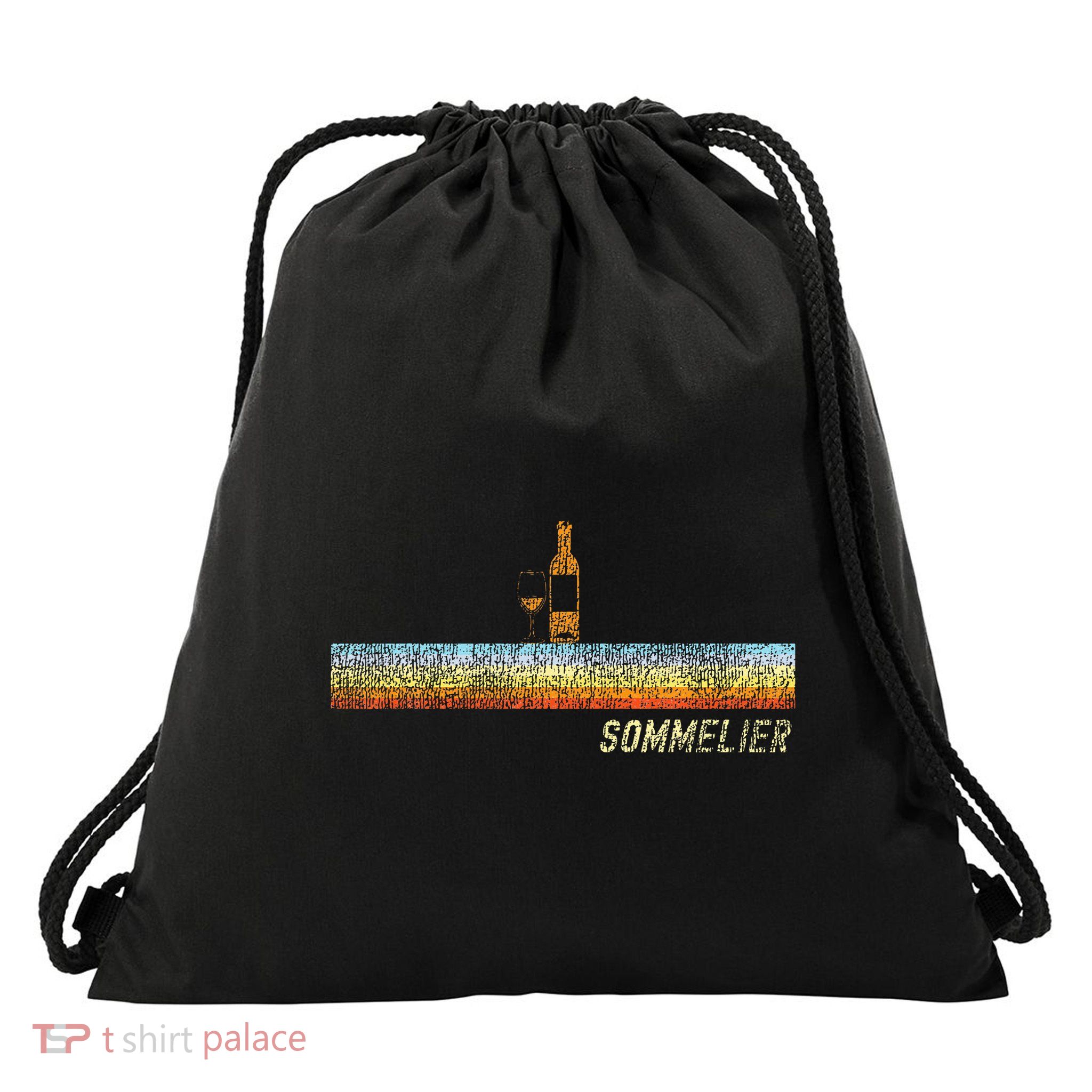 Sommelier Wine Drinking Tasting Retro Sommelier Drawstring Bag
