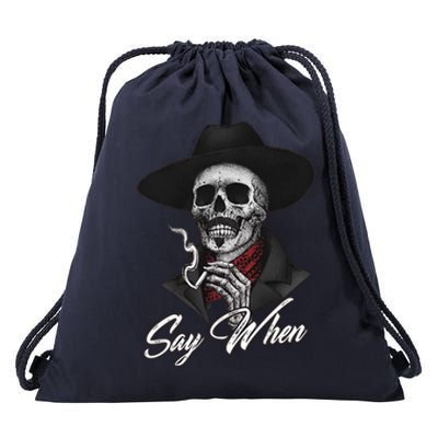 Say When Doc Holiday Drawstring Bag