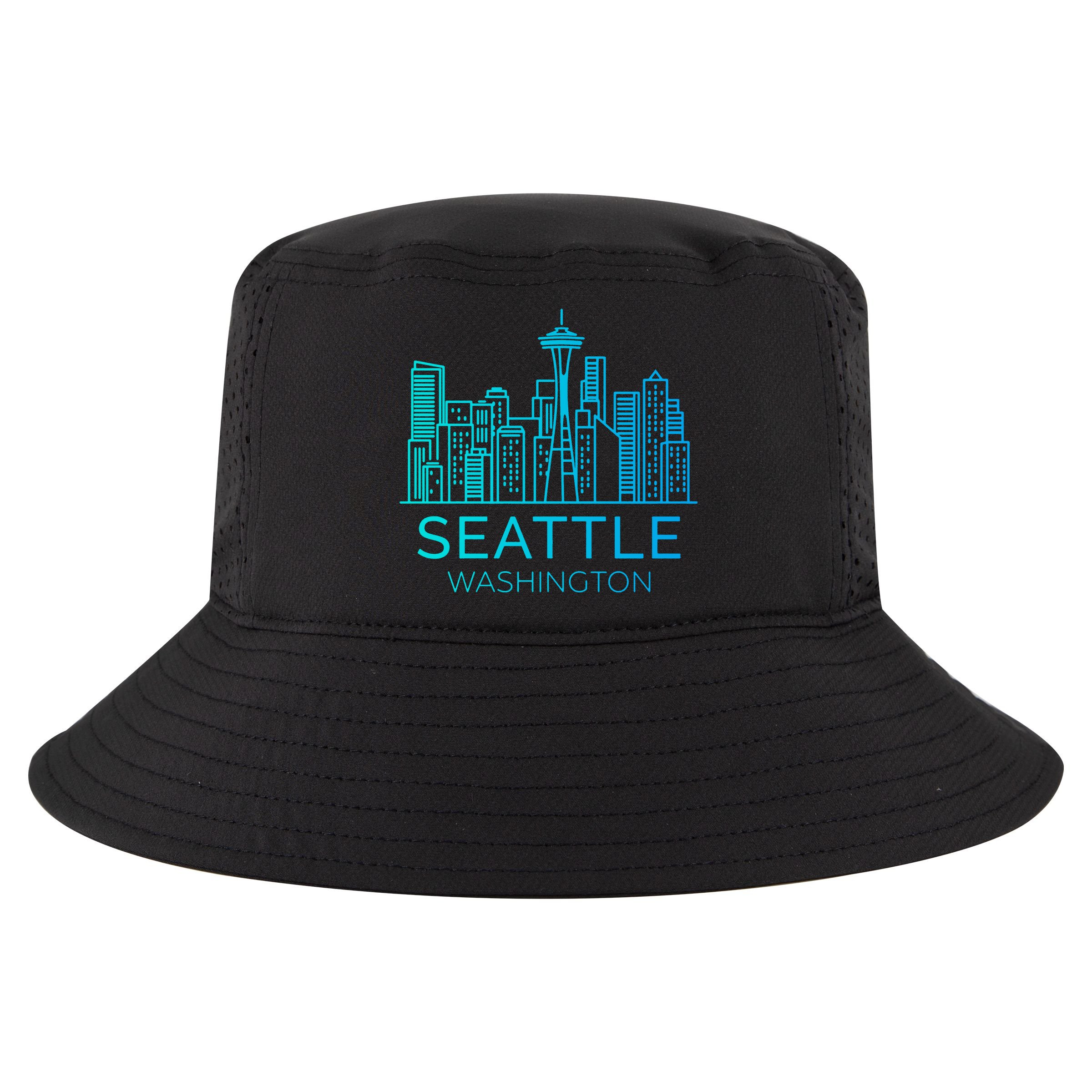Seattle Washington Downtown Skyline Cool Comfort Performance Bucket Hat