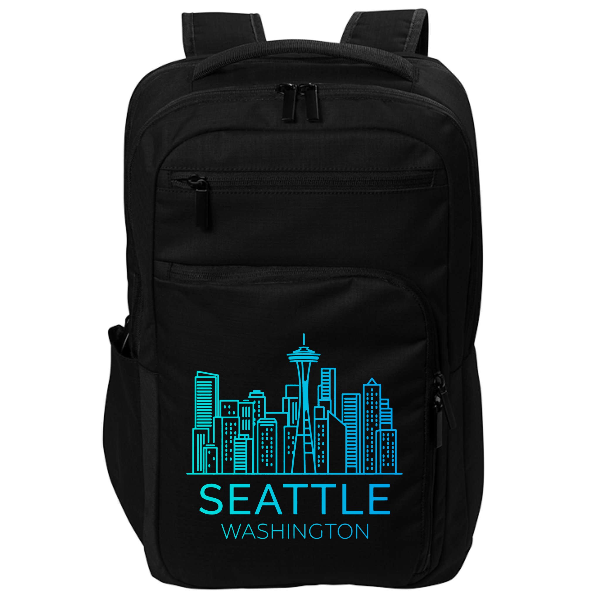 Seattle Washington Downtown Skyline Impact Tech Backpack