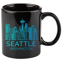 Seattle Washington Downtown Skyline 11oz C Handle Ceramic Mug