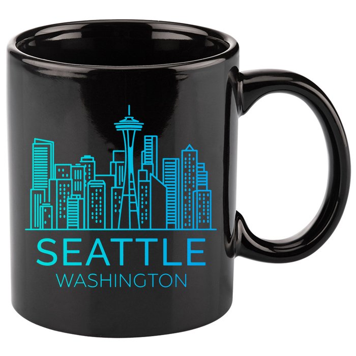 Seattle Washington Downtown Skyline 11oz C Handle Ceramic Mug