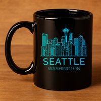 Seattle Washington Downtown Skyline 11oz C Handle Ceramic Mug