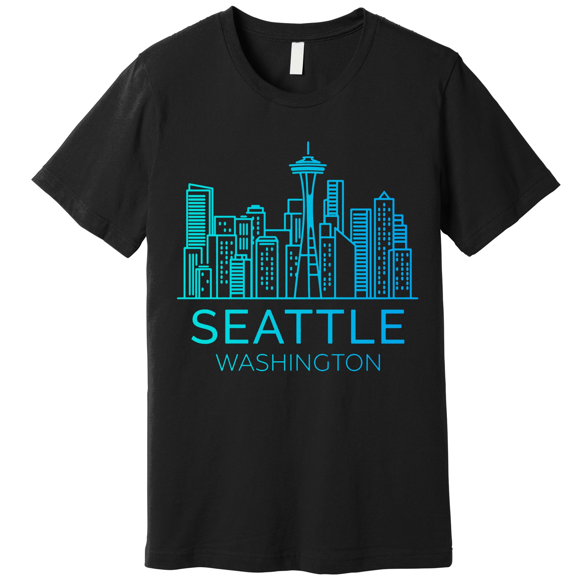 Seattle Washington Downtown Skyline Premium T-Shirt